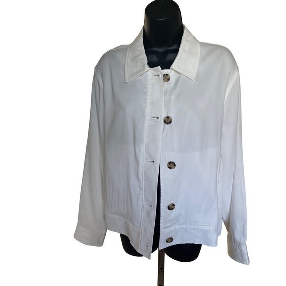 Club Monaco women’s white summer jacket   Large 44 chest 23.long - Picture 1 of 8
